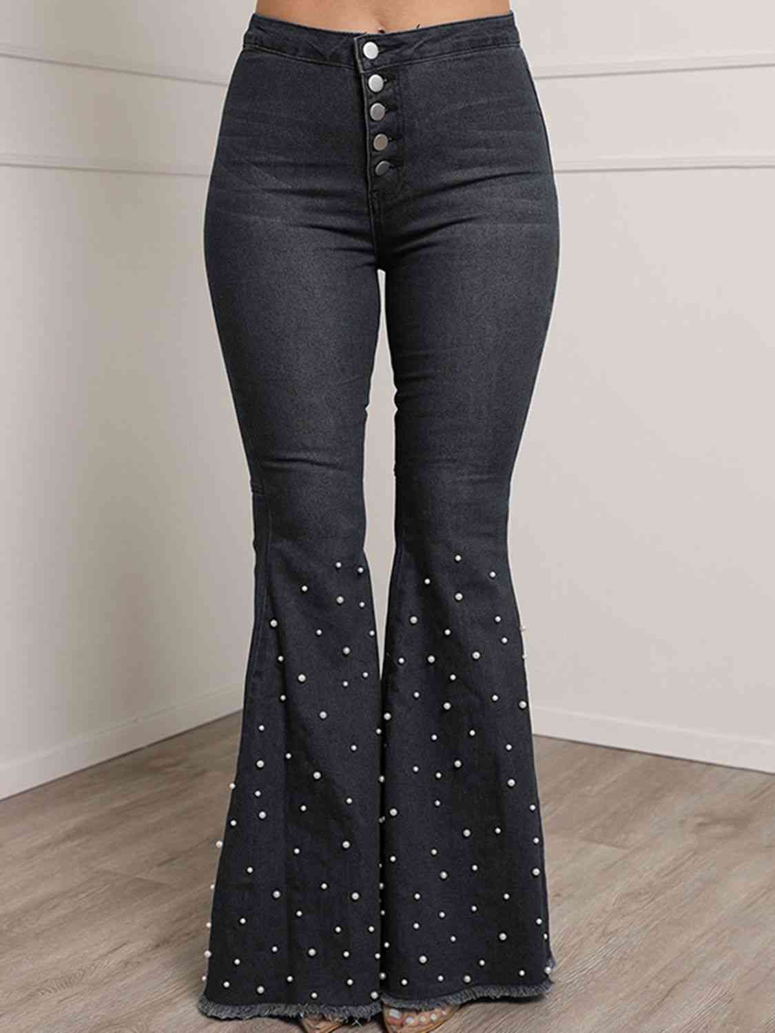 Button Fly Flare Jeans - Pretty Girl Stuff