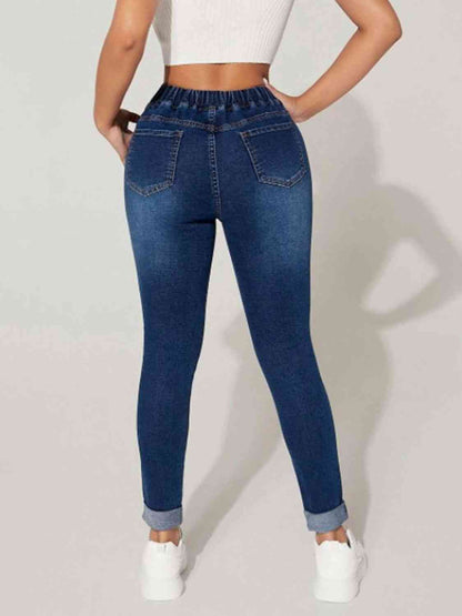 Drawstring Cropped Jeans - Pretty Girl Stuff