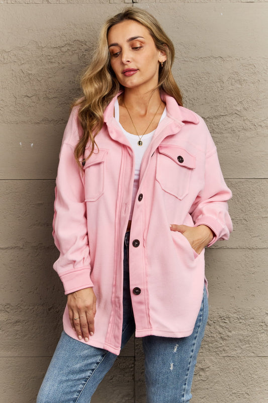 Zenana Give Me Warmth Oversized Fleece Shacket - Pretty Girl Stuff